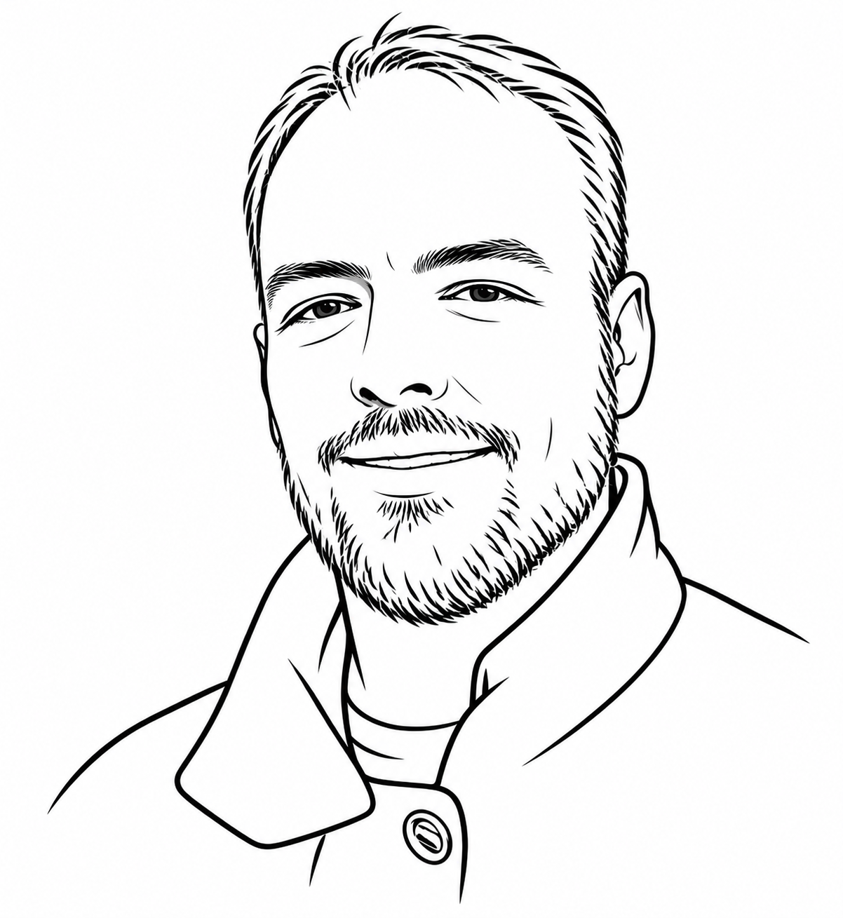 Illustrated portrait of Andy Riordan
